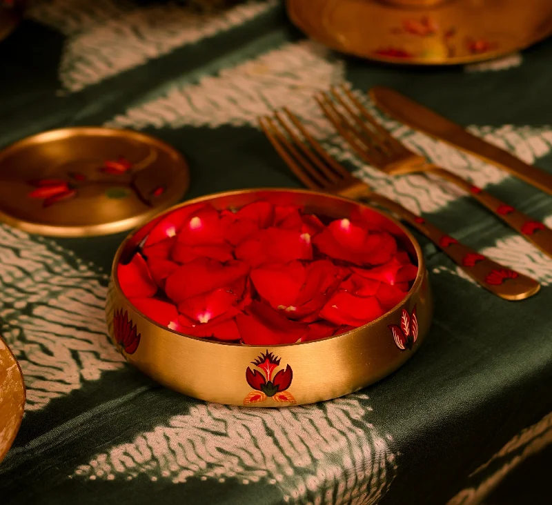 Kalamkari Pital Nut Bowl