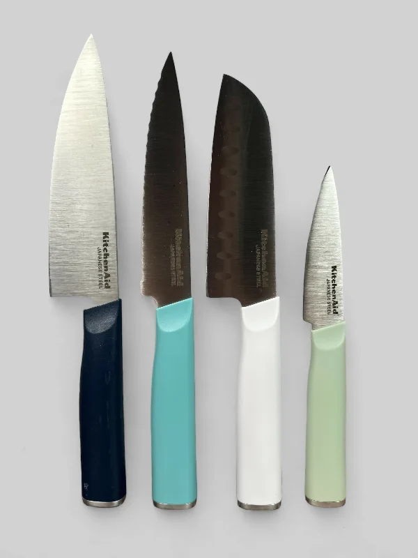 KitchenAid 4pc Chef Knife Set White/Dark Blue/Aqua Blue