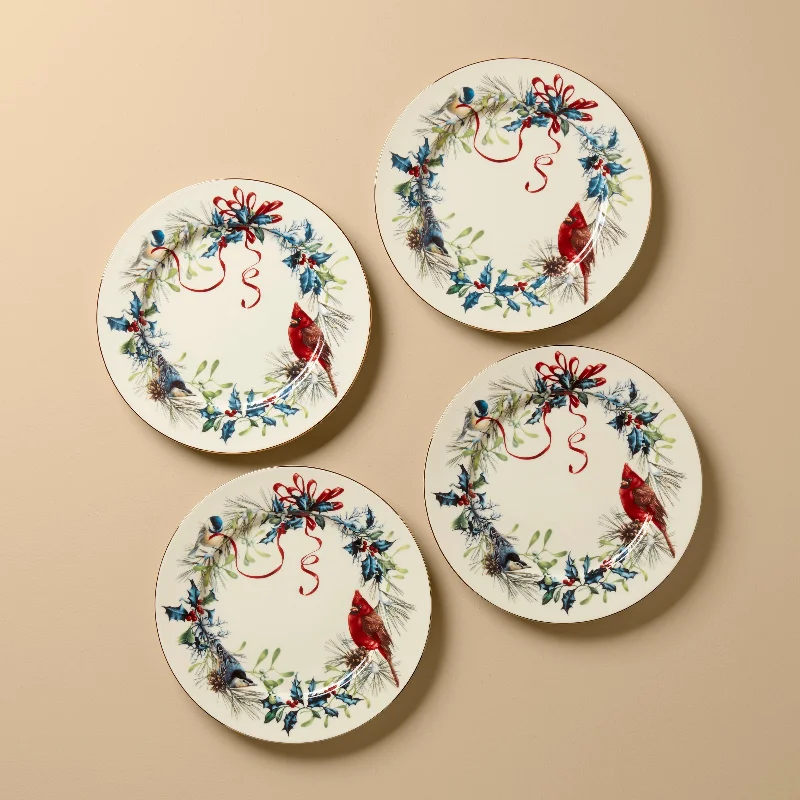 Winter Greetings Dinner Plates, Set of 4