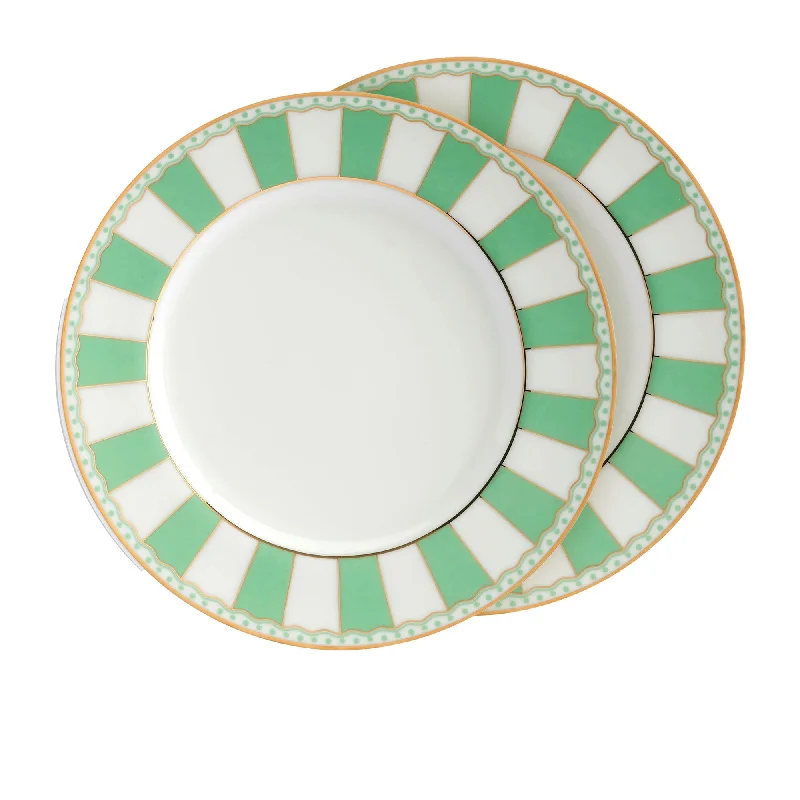 Noritake Carnivale Cake Plate 21cm Set of 2 Apple Green