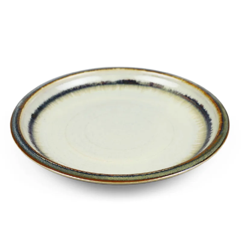 Wasabi Green x Rust Thick Rim Dinner Plate 9.6" dia