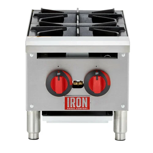 Iron Range IRHP-12-2B Hotplate, Natural Gas, Countertop, 12"W, (2) 25,000 Btu Open Burners