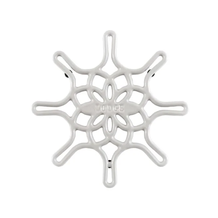 Lodge 8" Enameled Cast Iron Skillet Trivet, Oyster White