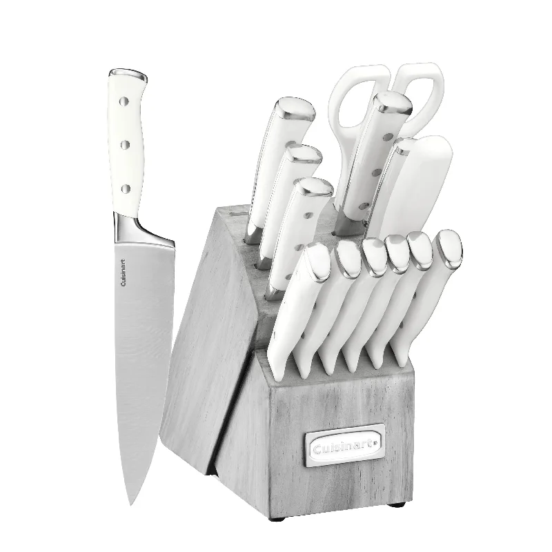 Cuisinart 15pc White Triple Rivet Block Set