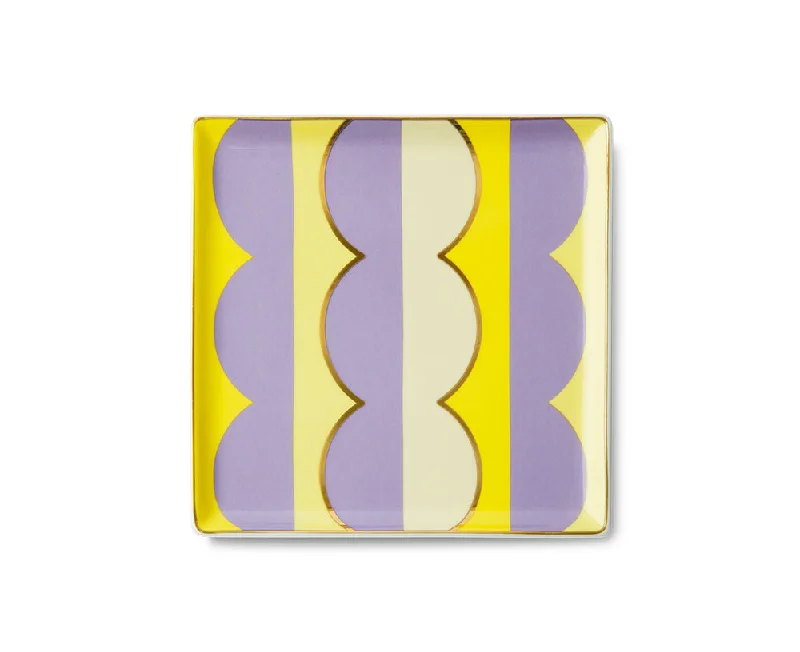 Riviera Wave Hold-All Tray in Lilac and Yellow by Octaevo