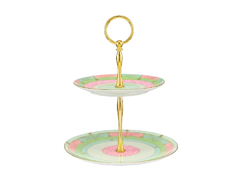 Maxwell & Williams Wicked Pink Goes Good With Green 2 Tiered Cake Stand Elphaba Gift Boxed