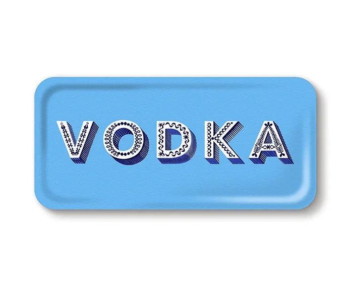 Word Rectangular Tray - Vodka - by Jamida