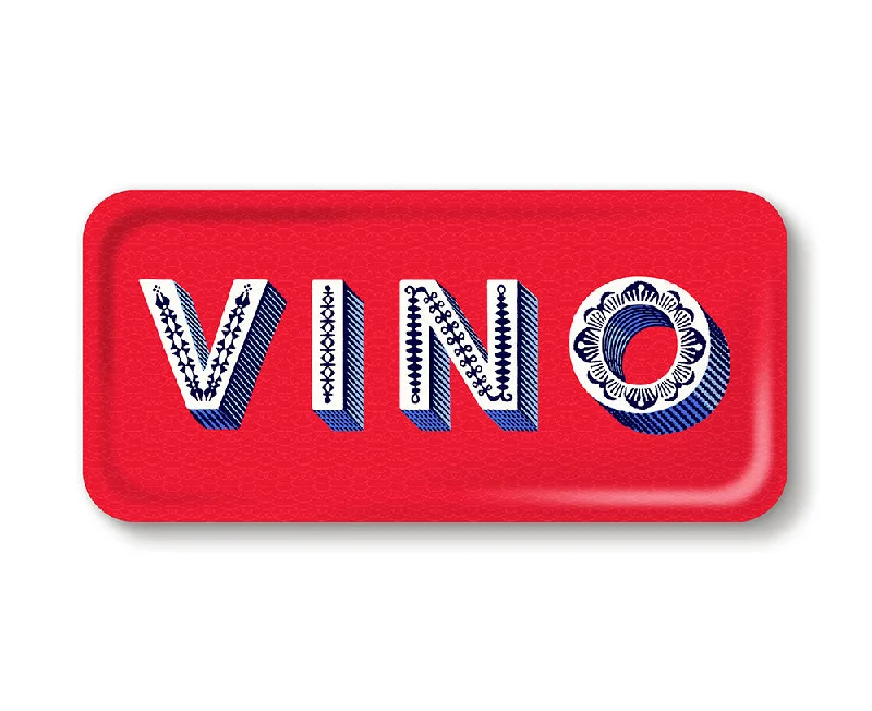 Word Rectangular Tray - Vino - by Jamida