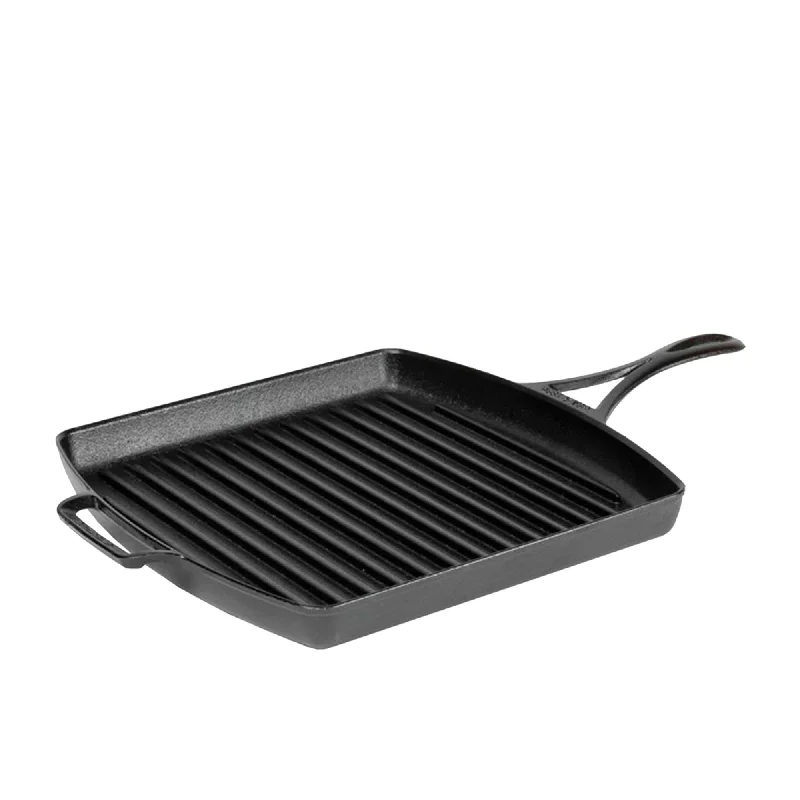 Lodge in Blacklock Triple Seasoned Cast Iron Square Grill Pan 30cm