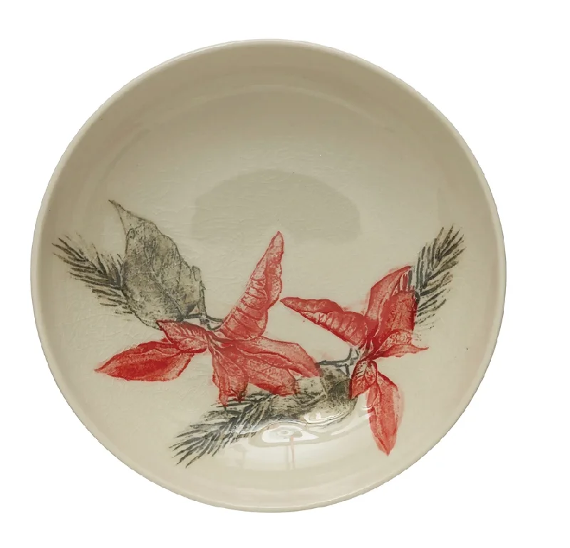 Stoneware Poinsettia Bowl