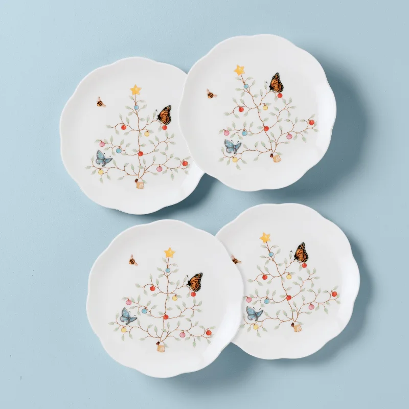 Butterfly Meadow Seasonal Dessert Plate, Set of 4