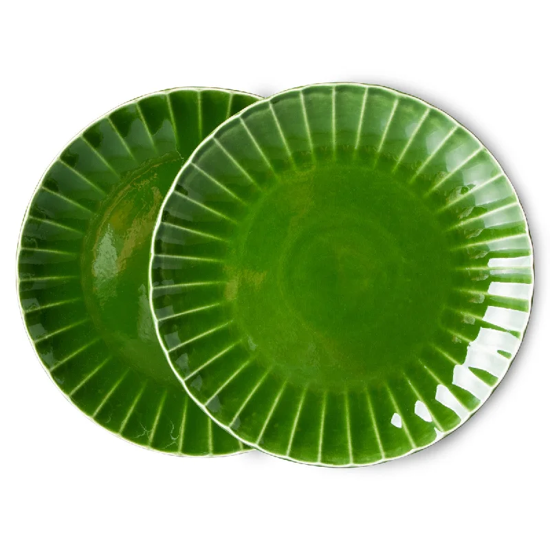 The Emeralds Dinner Plate Ribbed Green (Set of 2)