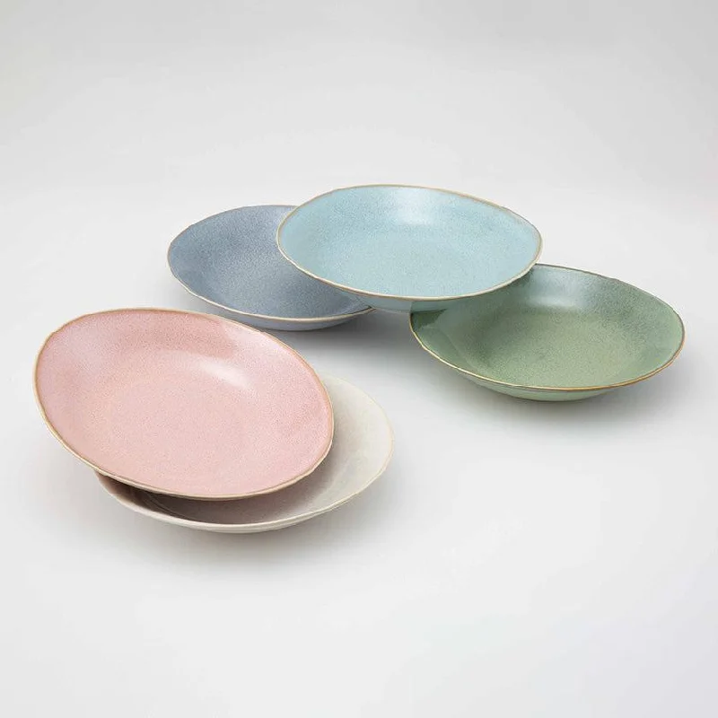 [DISH SETS] COLORFUL OVAL PLATE SET OF 5 | HASAMI WARES| SAIKAI TOKI