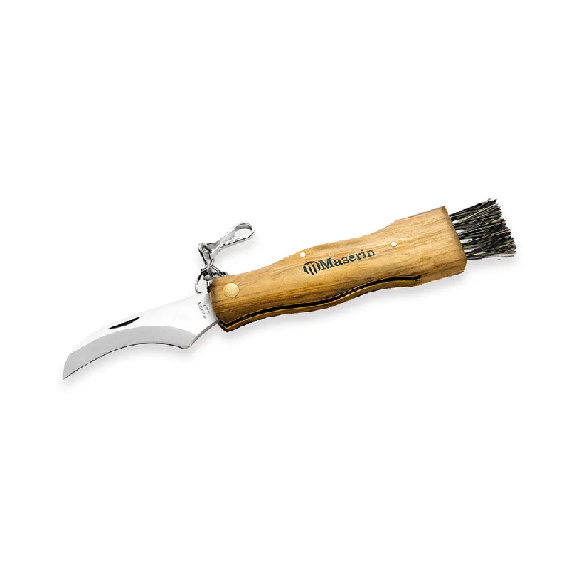 Maserin Mushroom Knife in Olive tree with simple blade