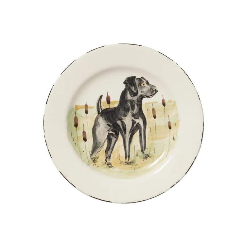 Wildlife Black Hunting Dog Salad Plate