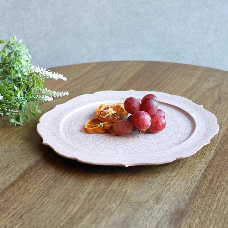 [LARGE PLATE (PLATTER)] HIBIKI FLAT PLATE (RIM) RINKA-L RED | KYOTO-KIYOMIZU WARE | FUUU