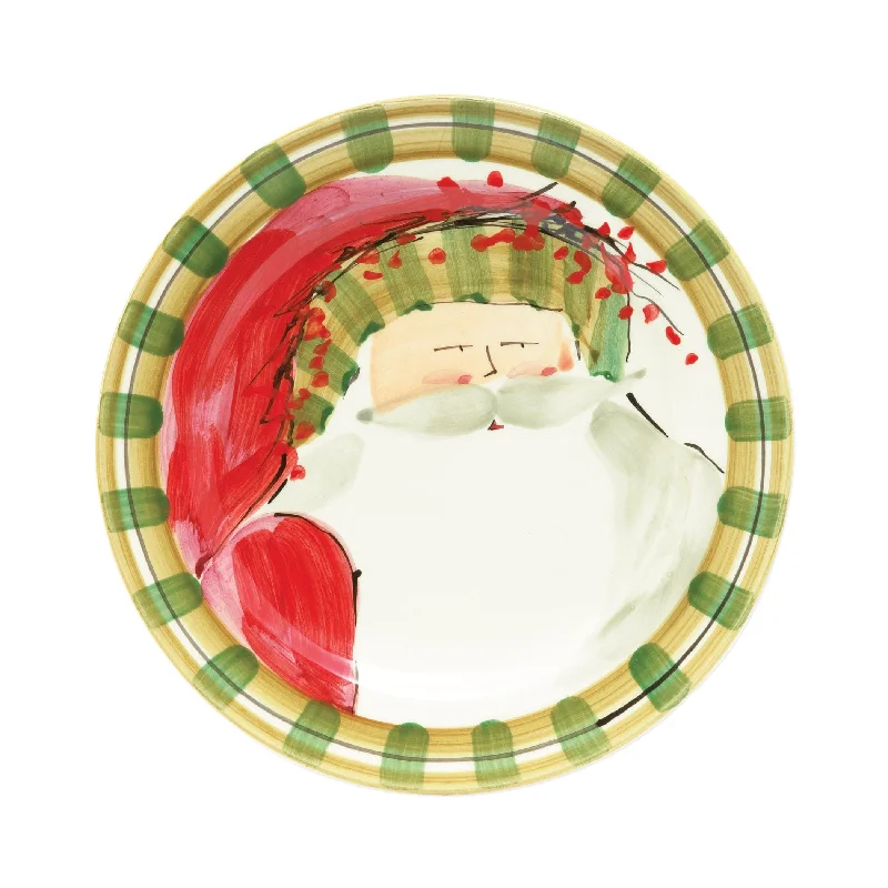 Old St. Nick Dinner Plate - Striped Hat