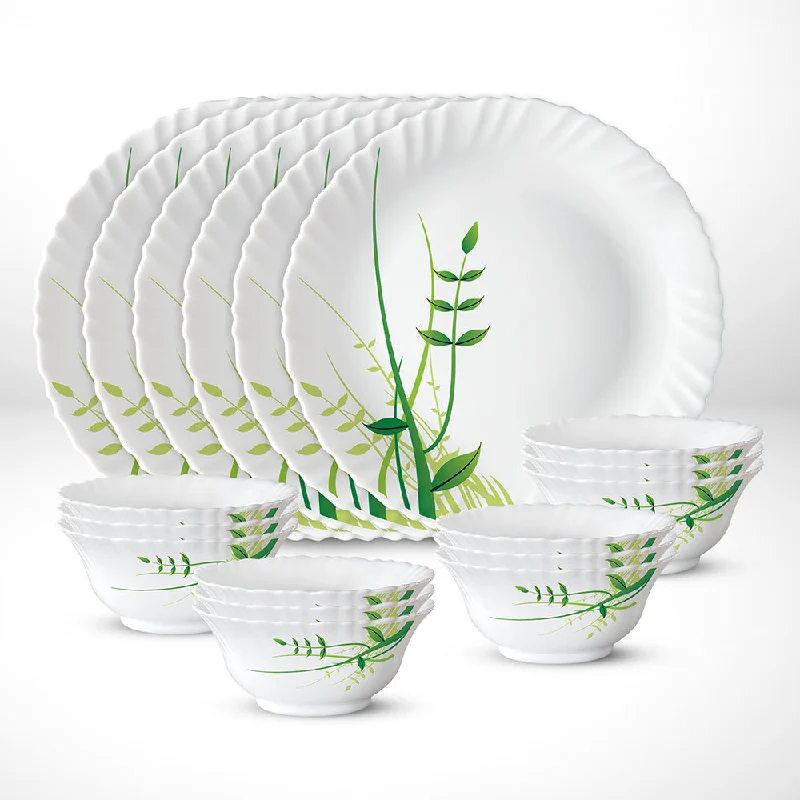 Larah by Borosil Green Herbs Thali Set