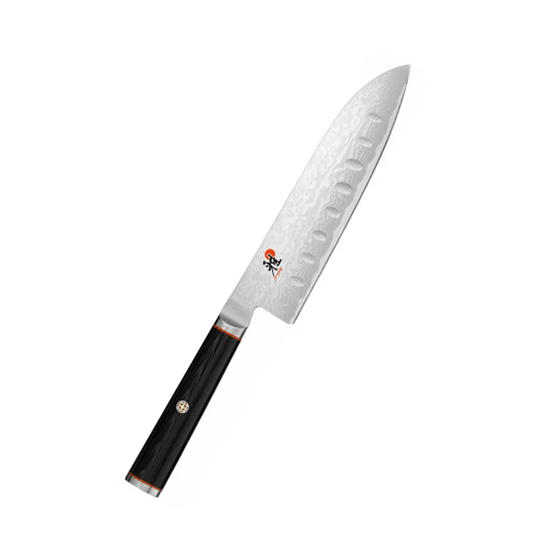 Miyabi Kaizen 5000DP Super Steel Hollow Edge Santoku Knife, 5.5-Inches