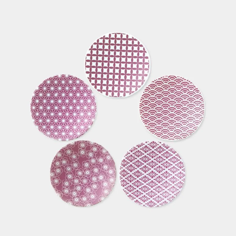 [SMALL DISH (PLATE)]  PINK LUSTER SET OF 5 | MINO WARES | MARUMO TAKAGI