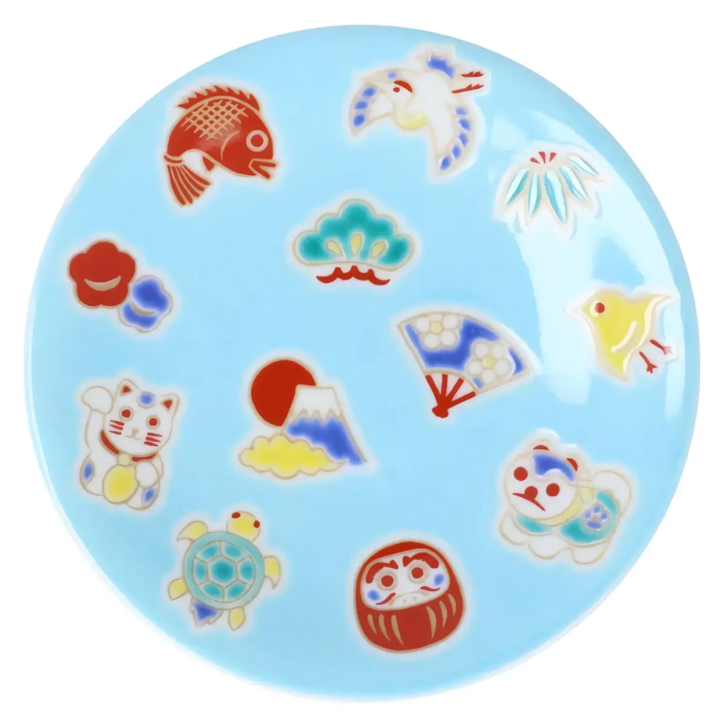 SEIKOU KISSYO Kutani Porcelain Small Plate Engimono