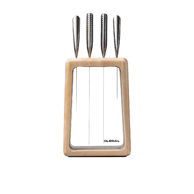 Global Hashira Knife Block 5 Piece Set Maple