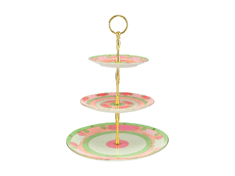 Maxwell & Williams Wicked Pink Goes Good With Green 3 Tiered Cake Stand Glinda Gift Boxed