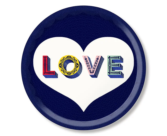 Word Round Tray - Love - by Jamida