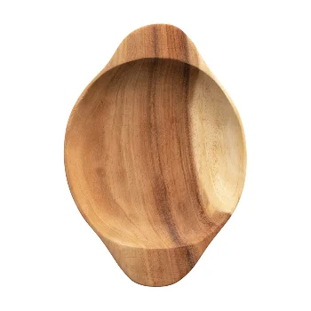 Acacia Wood Bowl with Handles