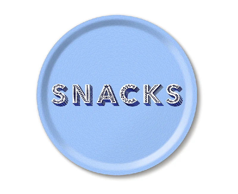 Word Round Tray - Snacks - by Jamida