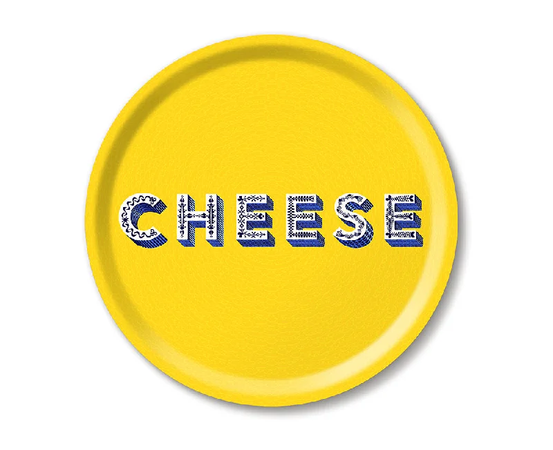 Word Round Tray - Cheese - by Jamida