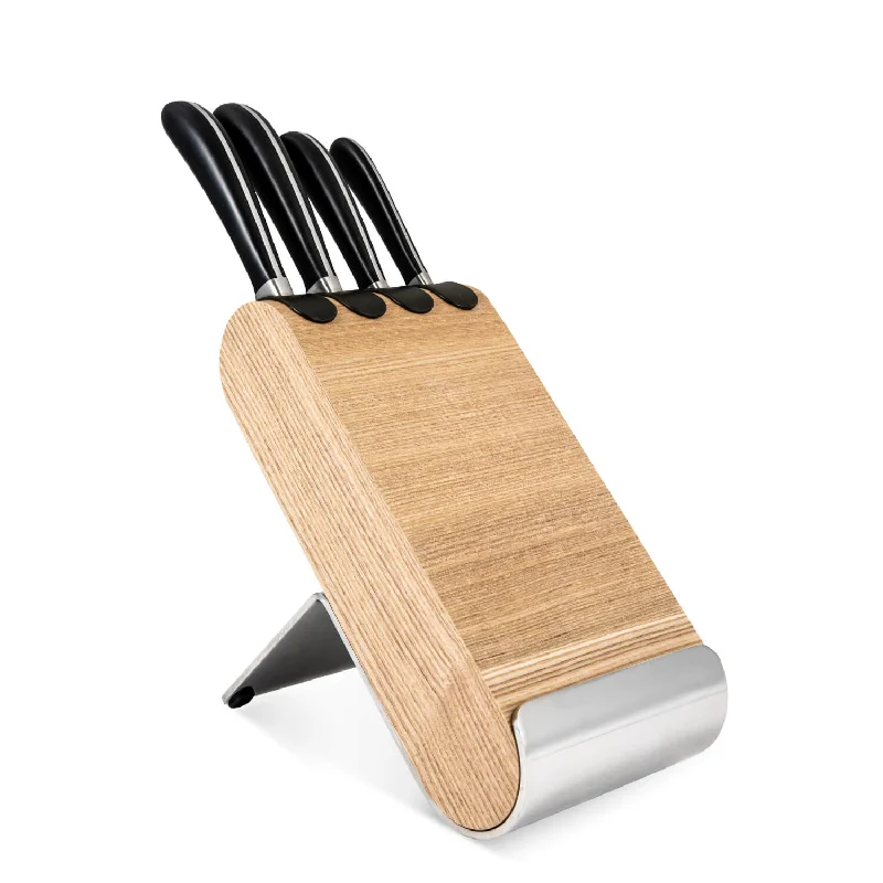 Robert Welch Signature Q 5-Piece Ash Kitchen Knife Block Set