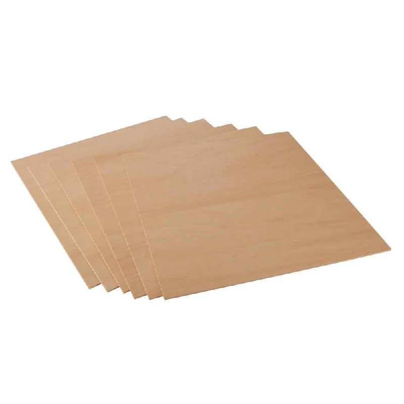 1/8" Engravable Basswood Plywood Sheets - 12" x 12" - 6 Piece