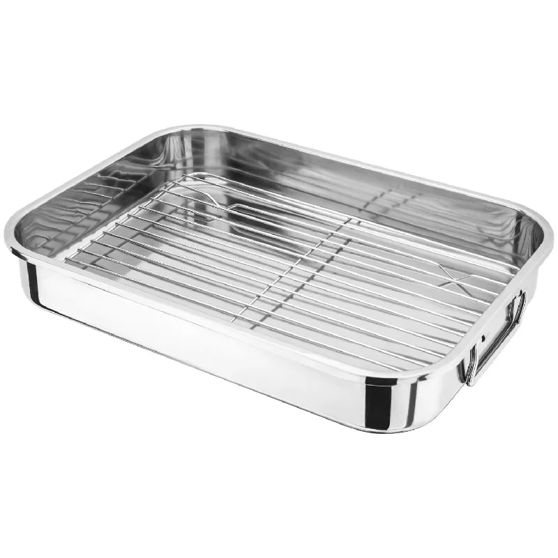 Judge Stainless Steel Roasting Pan & Rack - 39cm x 28cm x 6cm