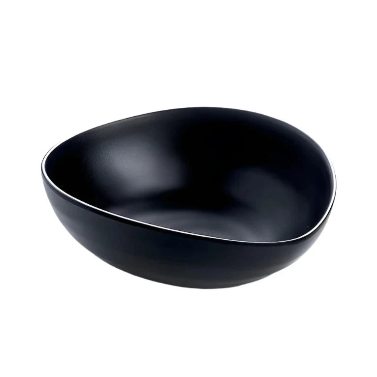 Black Melamine Triangular Bowl