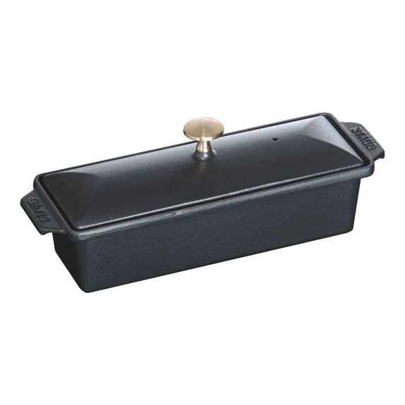 Staub 30 cm x 11 cm Cast Iron Rectangular Terrine, Black