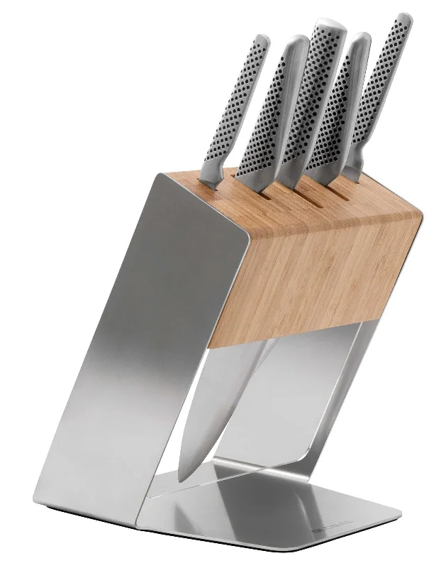 Global - 6 Piece Knife Block Bamboo - Katana