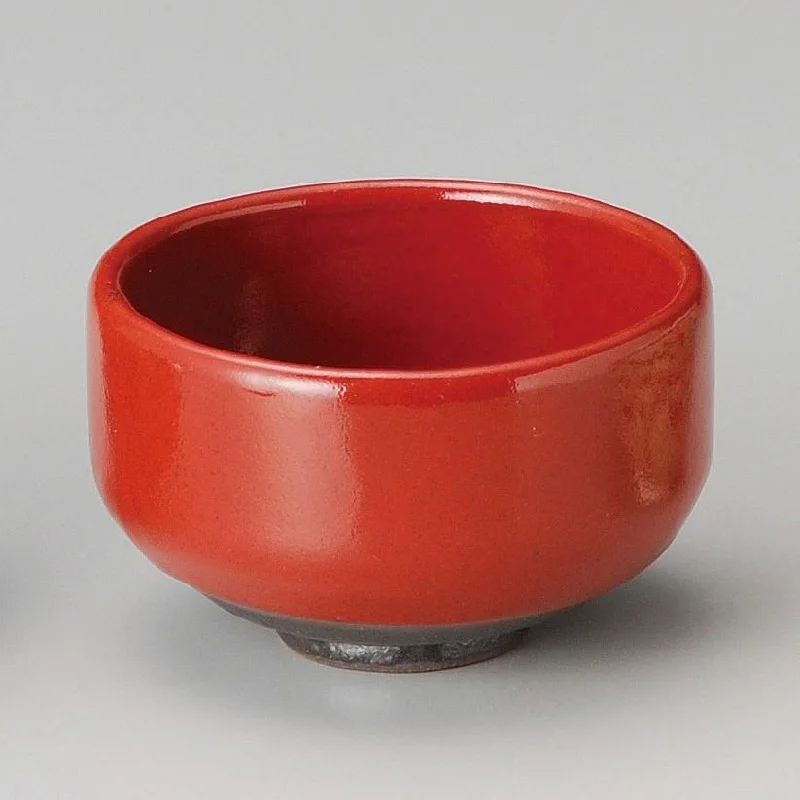 (SOLD OUT) Yamaki Ikai: Minoyaki Akagusuri Red Matcha Tea Bowl by Shotoen 【抹茶碗】正陶赤釉抹茶碗