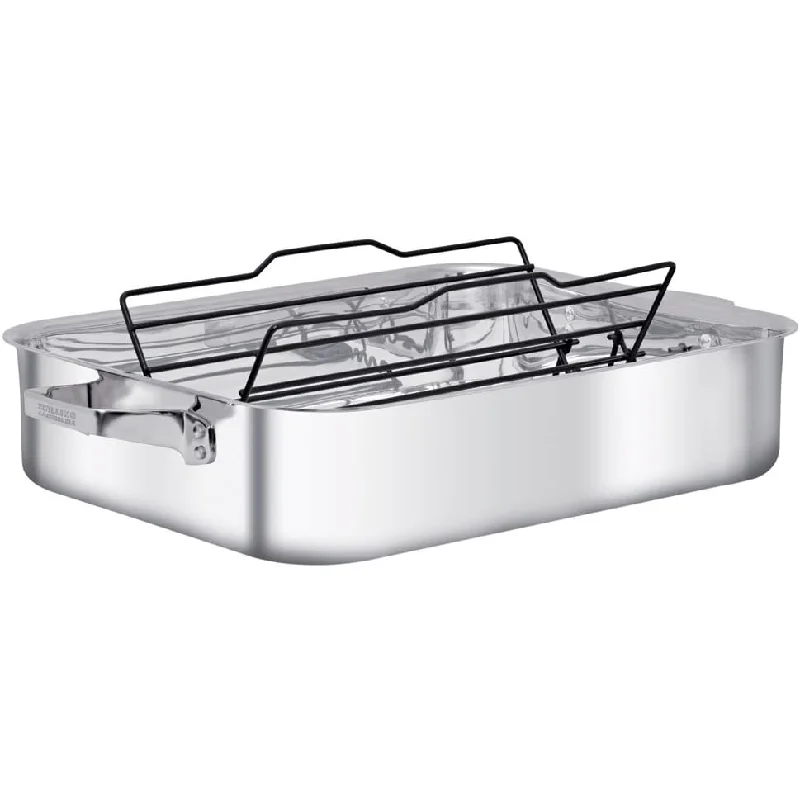 Zwilling Truclad 9.5 Litre Rectangular Roaster with Rack, Stainless Steel - 1014345*