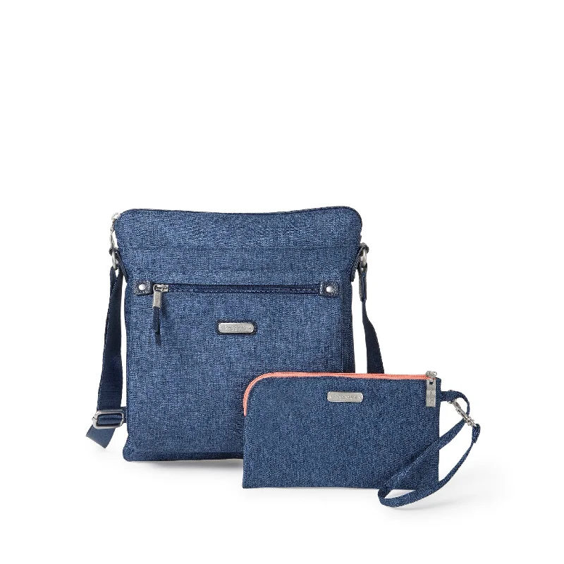 Baggallini Go Bagg with Wristlet - Steel Blue