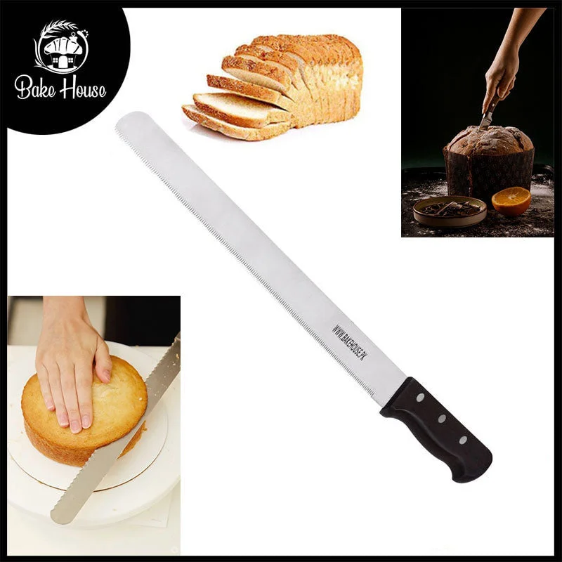 Bake House Cake Cutting Knife Steel With Wood Handle 12 Inch