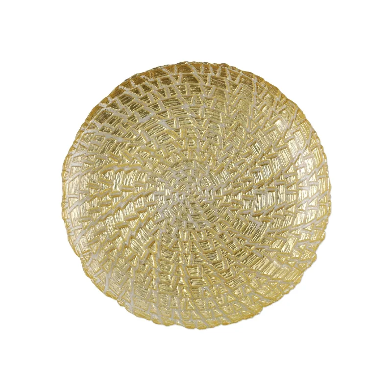 Rufolo Glass Gold Crocodile Salad Plate