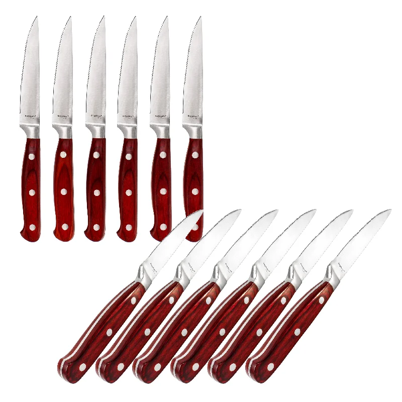 BergHOFF Pakka Wood 12pc Stainless Steel Steak Knife Set 4.75"