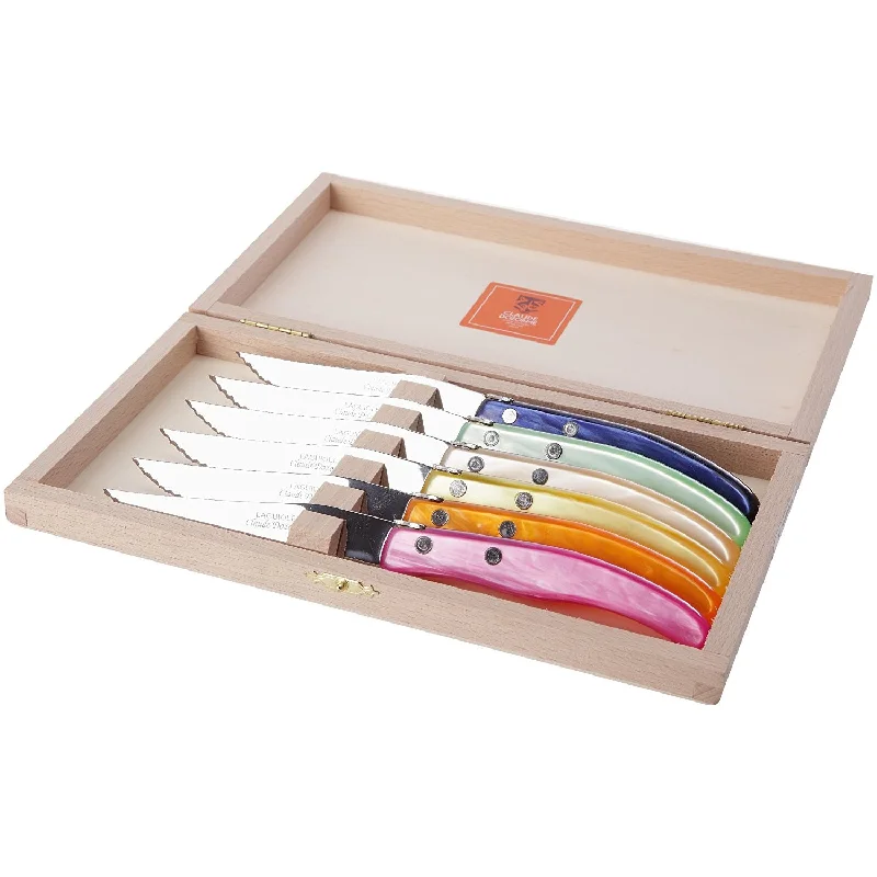 Claude Dozorme Berlingot Steak Knives - Rainbow