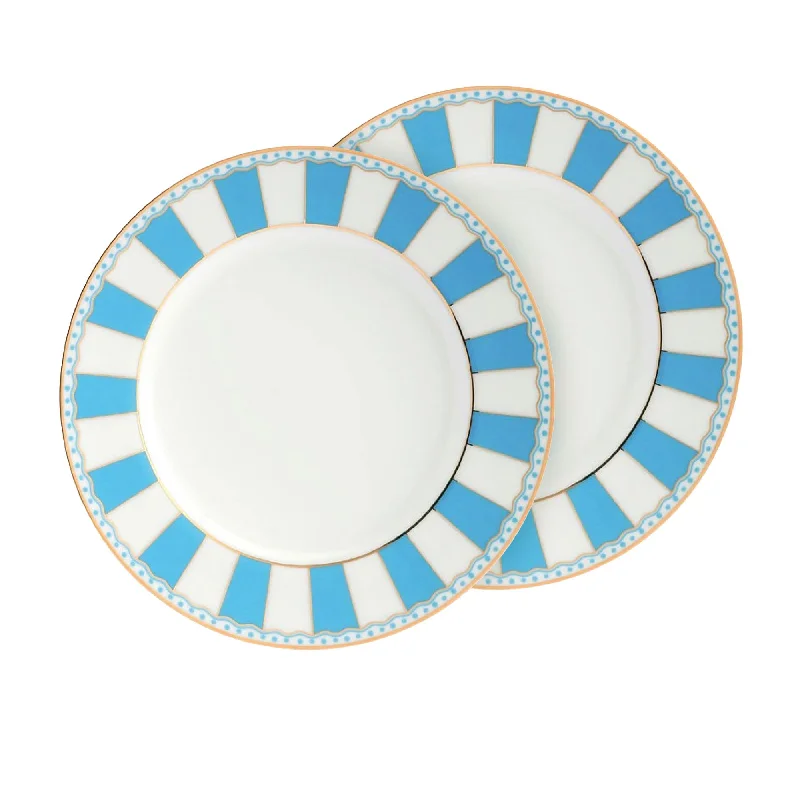 Noritake Carnivale Cake Plate 16cm Set of 2 Light Blue