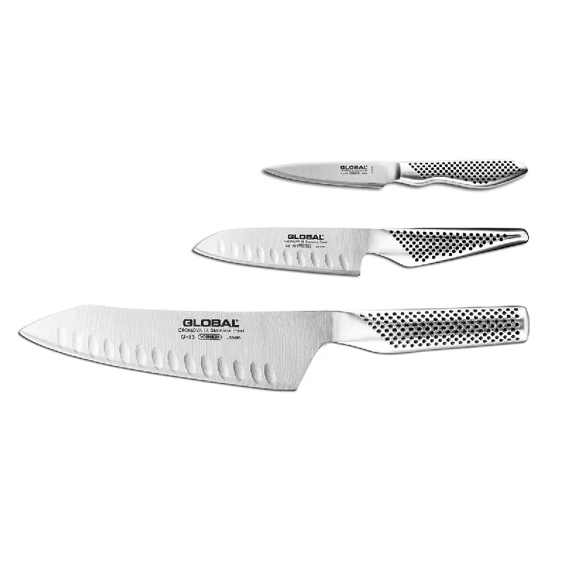 Global Classic Stainless Steel 3-Piece Knife Set