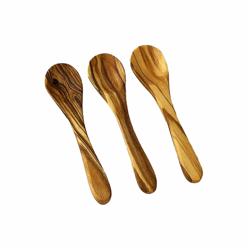 Set of 3 Olive Wood Mini Spoons