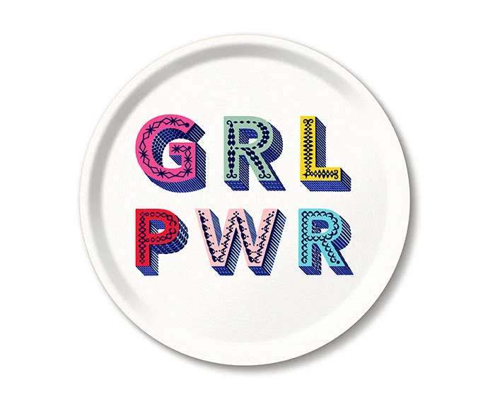 Word Round Tray - Girl Power - by Jamida