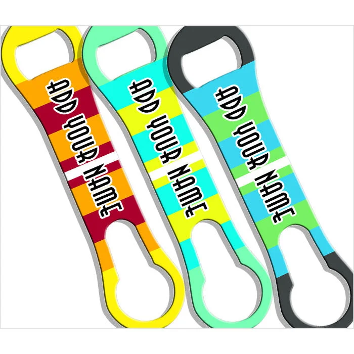 ADD YOUR NAME V-Rod® Bottle Opener - Bright Stripes