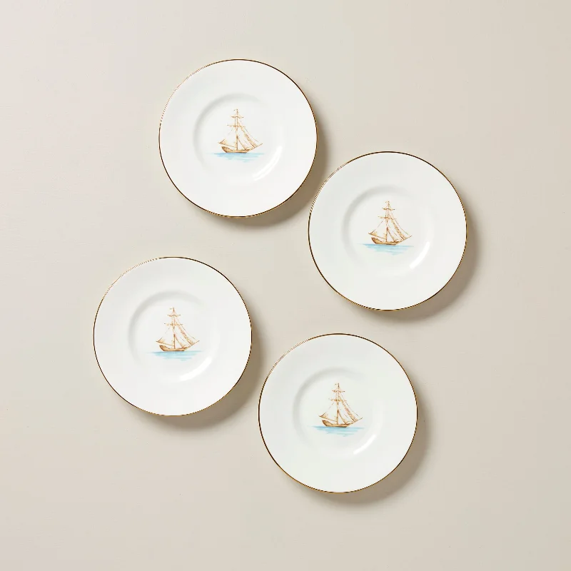 British Colonial Tradewind Dessert Plate, Set of 4